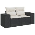 vidaXL Set mobilier de grădină cu perne, 6 piese, negru, poliratan vidaXL Set mobilier de grădină cu perne, 6 piese, negru, poliratan