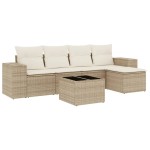 vidaXL Set canapele de grădină cu perne, 6 piese, bej, poliratan vidaXL Set canapele de grădină cu perne, 6 piese, bej, poliratan
