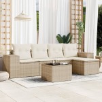vidaXL Set canapele de grădină cu perne, 6 piese, bej, poliratan vidaXL Set canapele de grădină cu perne, 6 piese, bej, poliratan