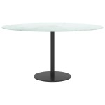 vidaXL Blat masă alb Ø80x1 cm sticlă securizată cu design de marmură vidaXL Blat masă alb Ø80x1 cm sticlă securizată cu design de marmură