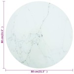 vidaXL Blat masă alb Ø80x1 cm sticlă securizată cu design de marmură vidaXL Blat masă alb Ø80x1 cm sticlă securizată cu design de marmură