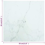 vidaXL Blat masă alb 30x30 cm 6 mm sticlă securizată design marmură vidaXL Blat masă alb 30x30 cm 6 mm sticlă securizată design marmură