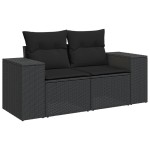 vidaXL Set mobilier de grădină cu perne, 5 piese, negru, poliratan vidaXL Set mobilier de grădină cu perne, 5 piese, negru, poliratan