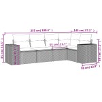 vidaXL Set mobilier de grădină cu perne, 5 piese, negru, poliratan vidaXL Set mobilier de grădină cu perne, 5 piese, negru, poliratan
