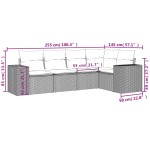 vidaXL Set mobilier de grădină cu perne, 5 piese, negru, poliratan vidaXL Set mobilier de grădină cu perne, 5 piese, negru, poliratan