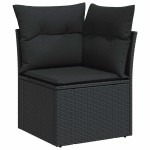 vidaXL Set mobilier de grădină cu perne, 6 piese, negru, poliratan vidaXL Set mobilier de grădină cu perne, 6 piese, negru, poliratan