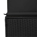 vidaXL Set mobilier de grădină cu perne, 6 piese, negru, poliratan vidaXL Set mobilier de grădină cu perne, 6 piese, negru, poliratan