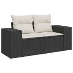 vidaXL Set mobilier de grădină cu perne, 6 piese, negru, poliratan vidaXL Set mobilier de grădină cu perne, 6 piese, negru, poliratan