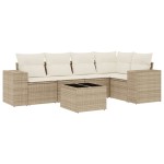 vidaXL Set canapele de grădină cu perne, 6 piese, bej, poliratan