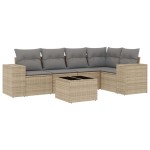 vidaXL Set canapele de grădină cu perne, 6 piese, bej, poliratan vidaXL Set canapele de grădină cu perne, 6 piese, bej, poliratan