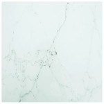 vidaXL Blat masă alb 50x50 cm 6 mm sticlă securizată design marmură