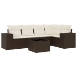 vidaXL Set canapele de grădină cu perne, 6 piese, maro, poliratan vidaXL Set canapele de grădină cu perne, 6 piese, maro, poliratan