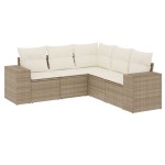 vidaXL Set canapele de grădină cu perne, 5 piese, bej, poliratan vidaXL Set canapele de grădină cu perne, 5 piese, bej, poliratan