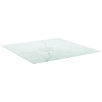 vidaXL Blat masă alb 70x70 cm 6 mm sticlă securizată design marmură vidaXL Blat masă alb 70x70 cm 6 mm sticlă securizată design marmură