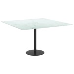 vidaXL Blat masă alb 70x70 cm 6 mm sticlă securizată design marmură vidaXL Blat masă alb 70x70 cm 6 mm sticlă securizată design marmură