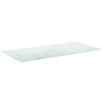 vidaXL Blat masă alb 100x50 cm 6 mm sticlă securizată design marmură vidaXL Blat masă alb 100x50 cm 6 mm sticlă securizată design marmură
