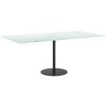 vidaXL Blat masă alb 100x50 cm 6 mm sticlă securizată design marmură vidaXL Blat masă alb 100x50 cm 6 mm sticlă securizată design marmură