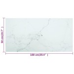 vidaXL Blat masă alb 100x50 cm 6 mm sticlă securizată design marmură vidaXL Blat masă alb 100x50 cm 6 mm sticlă securizată design marmură