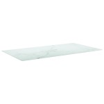 vidaXL Blat masă alb 120x65cm 8mm sticlă securizată, design de marmură