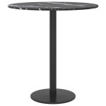 vidaXL Blat masă negru Ø40x0,8 cm, sticlă securizată cu design marmură vidaXL Blat masă negru Ø40x0,8 cm, sticlă securizată cu design marmură