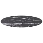 vidaXL Blat masă negru Ø70x0,8 cm, sticlă securizată cu design marmură vidaXL Blat masă negru Ø70x0,8 cm, sticlă securizată cu design marmură