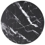 vidaXL Blat masă negru Ø80x1 cm sticlă securizată cu design marmură vidaXL Blat masă negru Ø80x1 cm sticlă securizată cu design marmură
