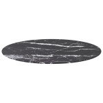 vidaXL Blat masă negru Ø90x1 cm sticlă securizată cu design marmură vidaXL Blat masă negru Ø90x1 cm sticlă securizată cu design marmură