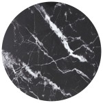 vidaXL Blat masă negru Ø90x1 cm sticlă securizată cu design marmură vidaXL Blat masă negru Ø90x1 cm sticlă securizată cu design marmură