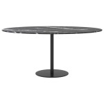 vidaXL Blat masă negru Ø90x1 cm sticlă securizată cu design marmură vidaXL Blat masă negru Ø90x1 cm sticlă securizată cu design marmură