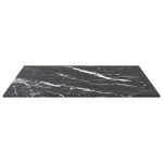 vidaXL Blat masă negru 50x50 cm 6 mm sticlă securizată design marmură vidaXL Blat masă negru 50x50 cm 6 mm sticlă securizată design marmură