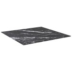 vidaXL Blat masă negru 60x60cm 6mm sticlă securizată design de marmură vidaXL Blat masă negru 60x60cm 6mm sticlă securizată design de marmură