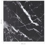 vidaXL Blat masă negru 60x60cm 6mm sticlă securizată design de marmură vidaXL Blat masă negru 60x60cm 6mm sticlă securizată design de marmură