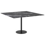 vidaXL Blat masă negru 70x70 cm 6 mm sticlă securizată design marmură vidaXL Blat masă negru 70x70 cm 6 mm sticlă securizată design marmură