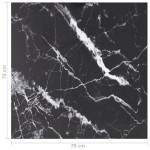 vidaXL Blat masă negru 70x70 cm 6 mm sticlă securizată design marmură vidaXL Blat masă negru 70x70 cm 6 mm sticlă securizată design marmură