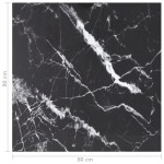 vidaXL Blat masă negru 80x80 cm 6 mm sticlă securizată design marmură vidaXL Blat masă negru 80x80 cm 6 mm sticlă securizată design marmură