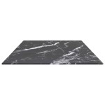 vidaXL Blat masă negru 100x50 cm 6 mm sticlă securizată design marmură vidaXL Blat masă negru 100x50 cm 6 mm sticlă securizată design marmură