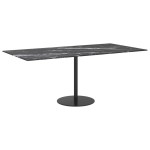 vidaXL Blat masă negru 100x50 cm 6 mm sticlă securizată design marmură vidaXL Blat masă negru 100x50 cm 6 mm sticlă securizată design marmură