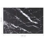 vidaXL Blat masă negru 100x62 cm 8mm sticlă securizată design marmură vidaXL Blat masă negru 100x62 cm 8mm sticlă securizată design marmură