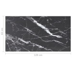vidaXL Blat masă negru 120x65 cm 8mm sticlă securizată design marmură