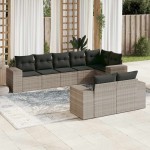 vidaXL Set mobilier de grădină cu perne, 8 piese gri deschis poliratan vidaXL Set mobilier de grădină cu perne, 8 piese gri deschis poliratan
