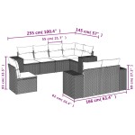 vidaXL Set mobilier de grădină cu perne, 8 piese, negru, poliratan vidaXL Set mobilier de grădină cu perne, 8 piese, negru, poliratan