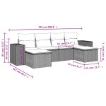 vidaXL Set mobilier grădină cu perne, 6 piese, gri, poliratan