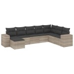 vidaXL Set mobilier de grădină cu perne, 8 piese gri deschis poliratan