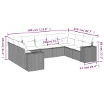 vidaXL Set mobilier de grădină cu perne, 9 piese, negru, poliratan vidaXL Set mobilier de grădină cu perne, 9 piese, negru, poliratan