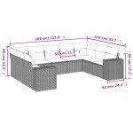 vidaXL Set mobilier de grădină cu perne, 9 piese, negru, poliratan