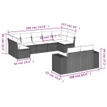 vidaXL Set mobilier de grădină cu perne, 9 piese, negru, poliratan vidaXL Set mobilier de grădină cu perne, 9 piese, negru, poliratan