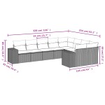 vidaXL Set mobilier de grădină cu perne, 9 piese, negru, poliratan vidaXL Set mobilier de grădină cu perne, 9 piese, negru, poliratan