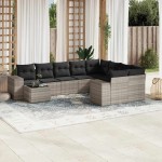 vidaXL Set canapele de grădină cu perne 10 piese gri deschis poliratan vidaXL Set canapele de grădină cu perne 10 piese gri deschis poliratan