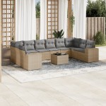 vidaXL Set canapele de grădină cu perne, 11 piese, bej, poliratan vidaXL Set canapele de grădină cu perne, 11 piese, bej, poliratan