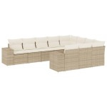 vidaXL Set canapele de grădină cu perne, 10 piese, bej, poliratan